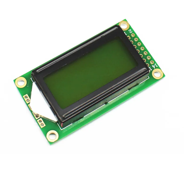 ЖК-экран 0802A стандартного размера 0802 ЖК-модуль с желто-зеленой подсветкой 14