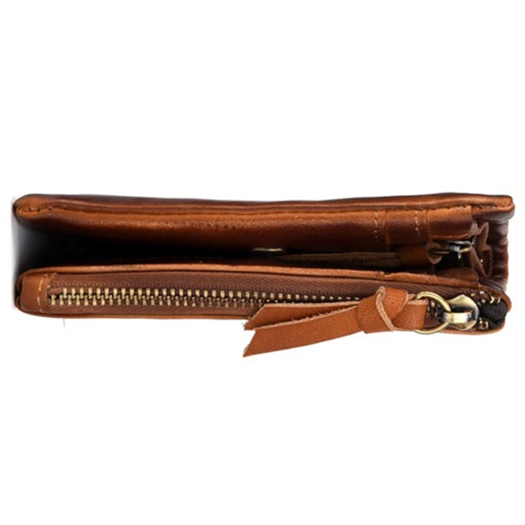 

Cow Leather Men's Wallets,Retro Multifunction Zipper Purses,Coin Purses,Short Male Wallet