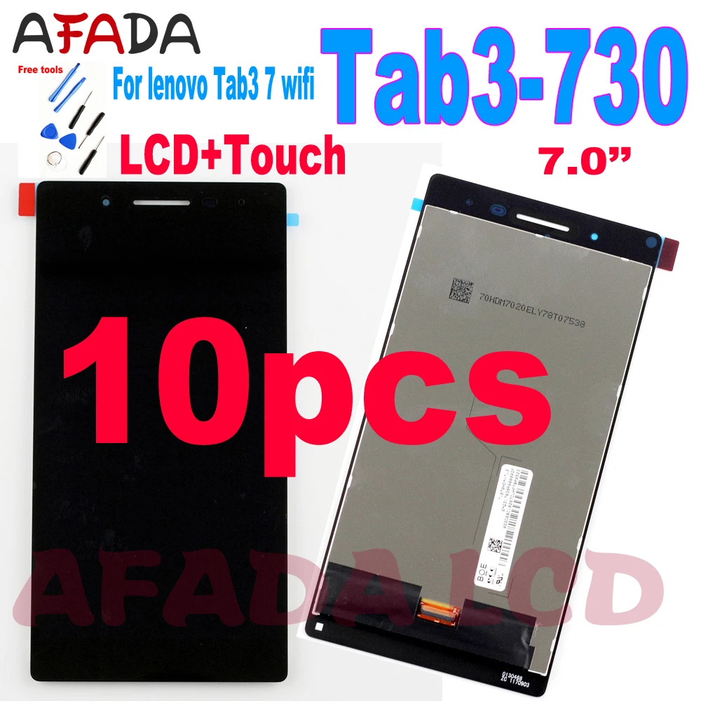 10 шт для lenovo Tab3 7 Wi Fi 730 730F TB3 ЖК дисплей с сенсорным экраном в сборе рамкой|ЖК-экраны