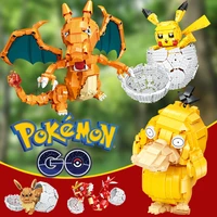 new 2021 pokemon model set anime pikachu blastoise venusaur charizard gyarados animal diy building blocks toys kids gift
