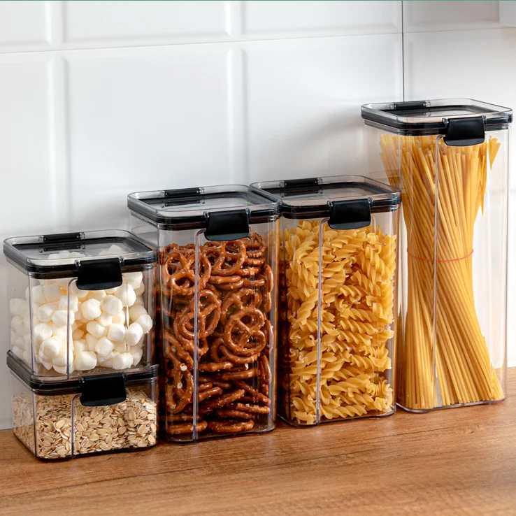 

Sealed Storage Jars Plastic Large Capacity Kitchen Grain Cookie Snack Cereal Storage Jars Luxury Rangement Household Items DG50P