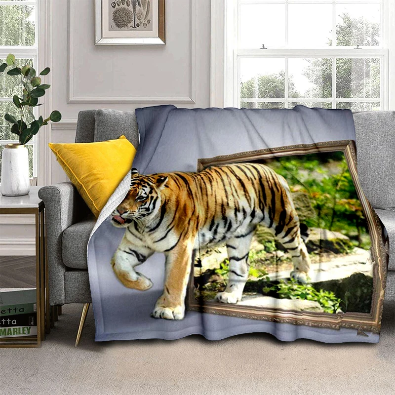 

Animal Tiger Blanket Flannel Blanket Super Soft Fleece Throw Blankets for Bedroom Couch Sofa Gift Tv Blanket blanket throw