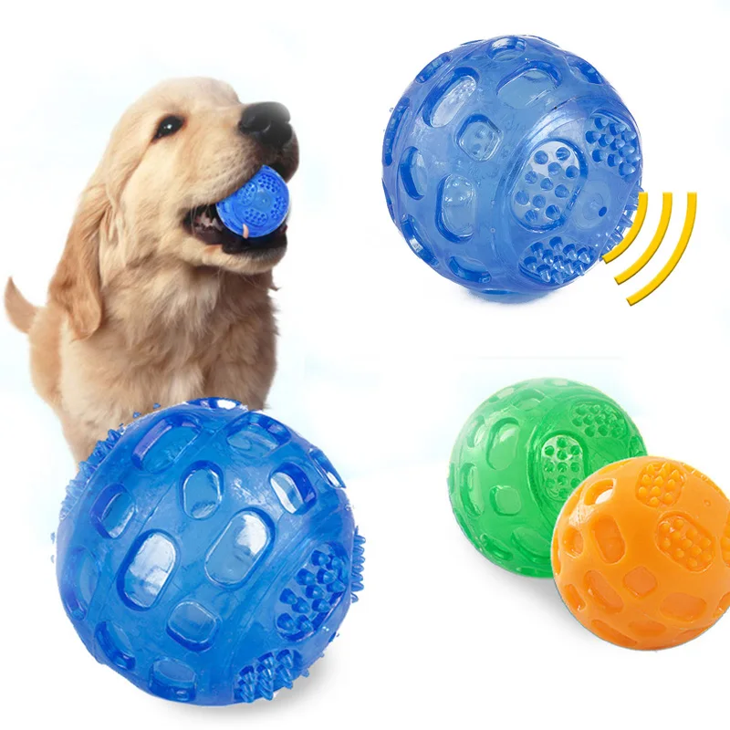 

Dog Toys Chew Ball Toy Puppy Squeak Interactive Toy Bite Resistant Sound Ball Tooth Cleaning Play Toy For Pet Dog Accessories