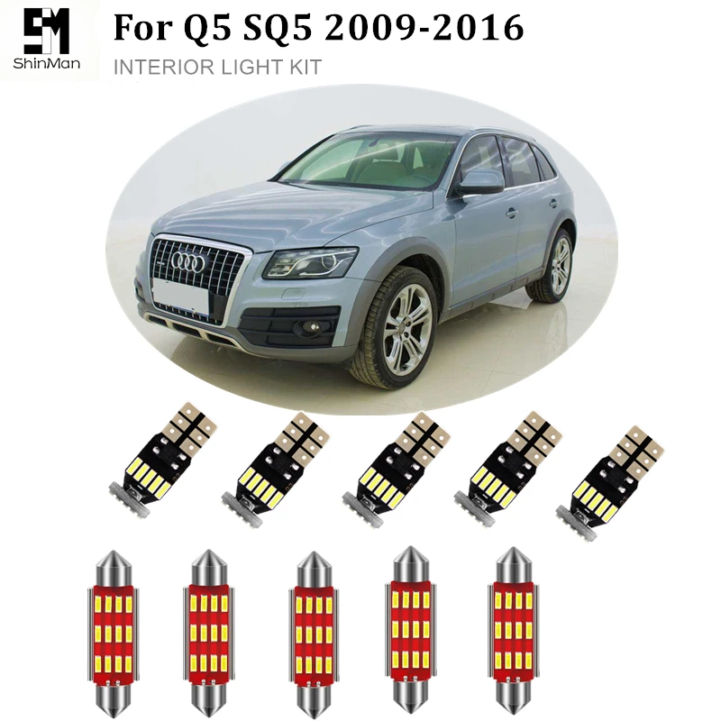 22 шт. Светодиодная лампа для освещения салона автомобиля Audi Q5 SQ5 B8 2009 2017 Canbus Авто