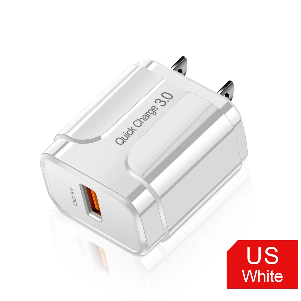 Зарядное устройство USB для телефона с европейским и американским разъемом, быстрая зарядка 3,0, быстрая зарядка для банка питания для samsung S9, huawei, телефон, планшет, 5 В, 3 А, универсальное зарядное устройство