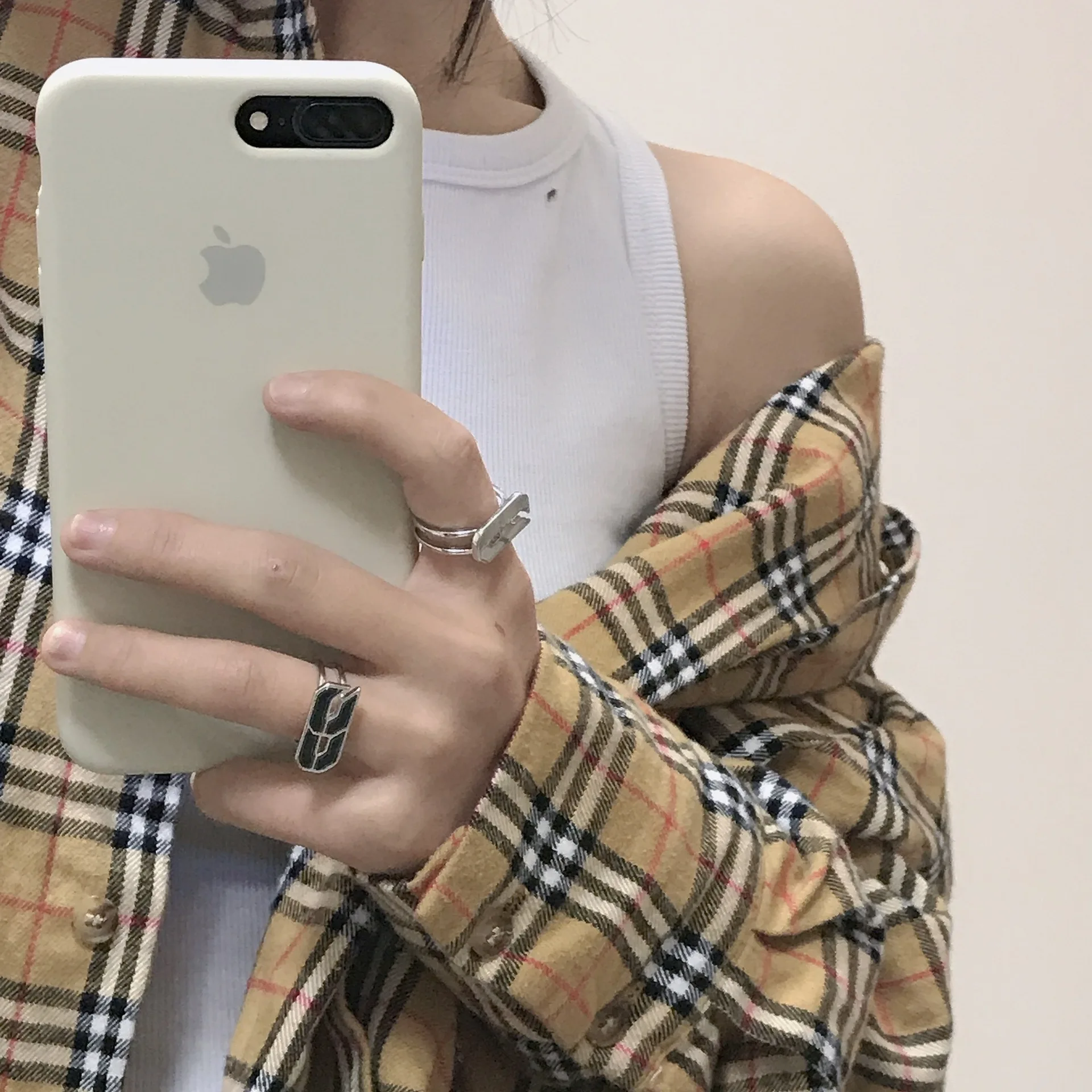 

Ins Niche Design Sense Hip Hop Simple Ring Celebrity Opening Fashion Personal Index Finger Ring for Men and Women 2021 Trend New