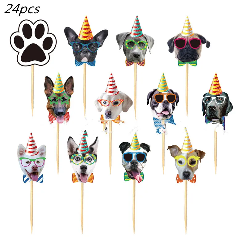 6 шт. собака патрулирования выпечки торта вставка флаги ребенка День рождения