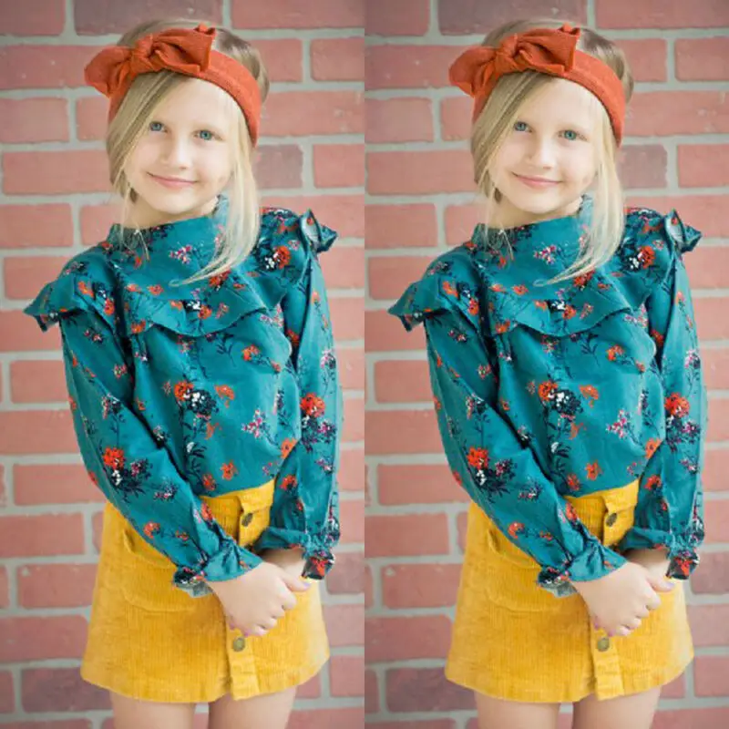 Emmababy топы с длинными рукавами для маленьких девочек футболка цветочным принтом и