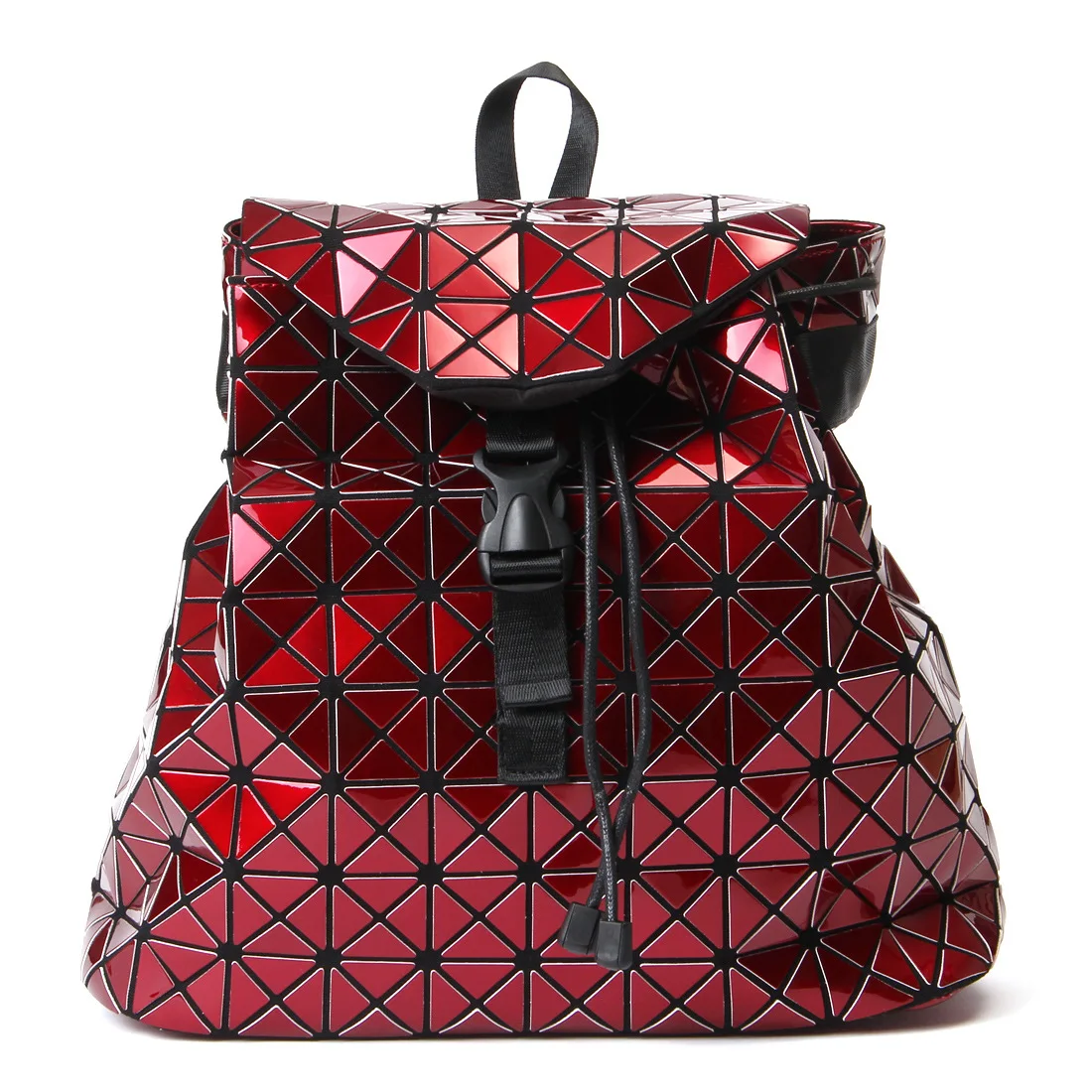 

New fashion women's backpack Pu geometric rhombic bag Japanese & Korean backpack versatile student outdoor travel bag wholesale