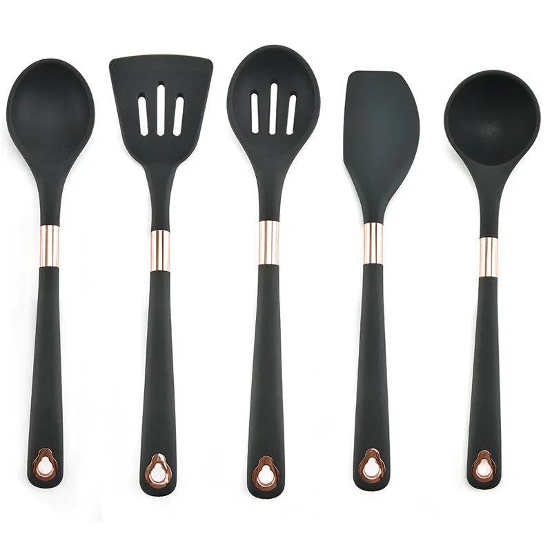 

Kitchen Cookware Silicone Kitchenware Non-stick Cookware Cooking Tool Spatula Ladle Egg Beaters Shovel Spoon Soup Utensils Set