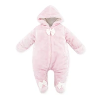 2021 winter thicken baby girls romper hooded infant baby clothes warm newborn boys jumpsuit christmas toddler baby coveralls