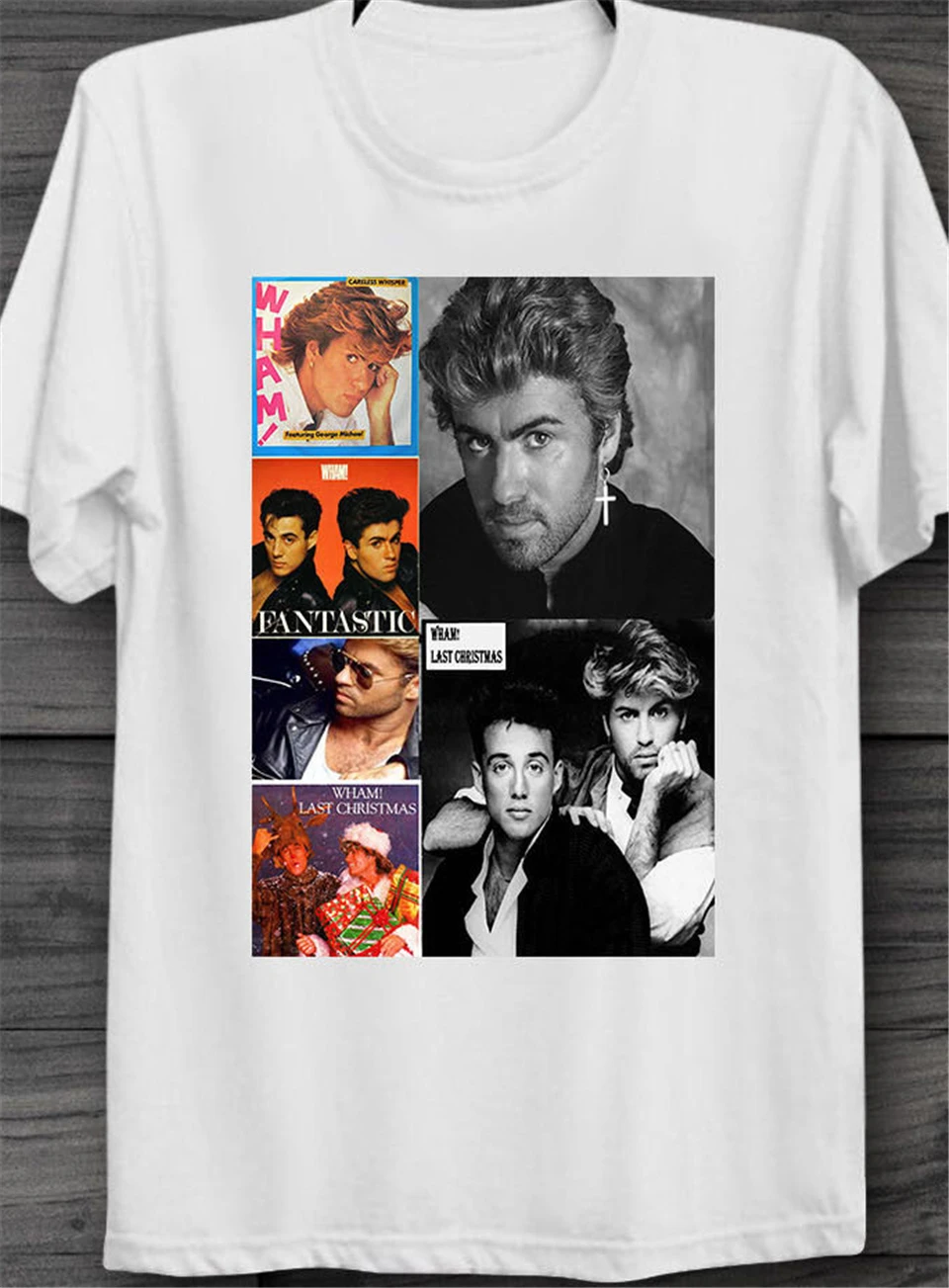 Джордж Майкл постер на Рождество WHAM идеальный подарок унисекс футболка B466 модные