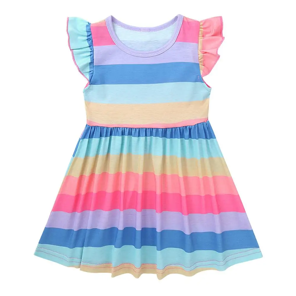 Летнее платье с цветочным рисунком для маленьких девочек Платье принцессы до