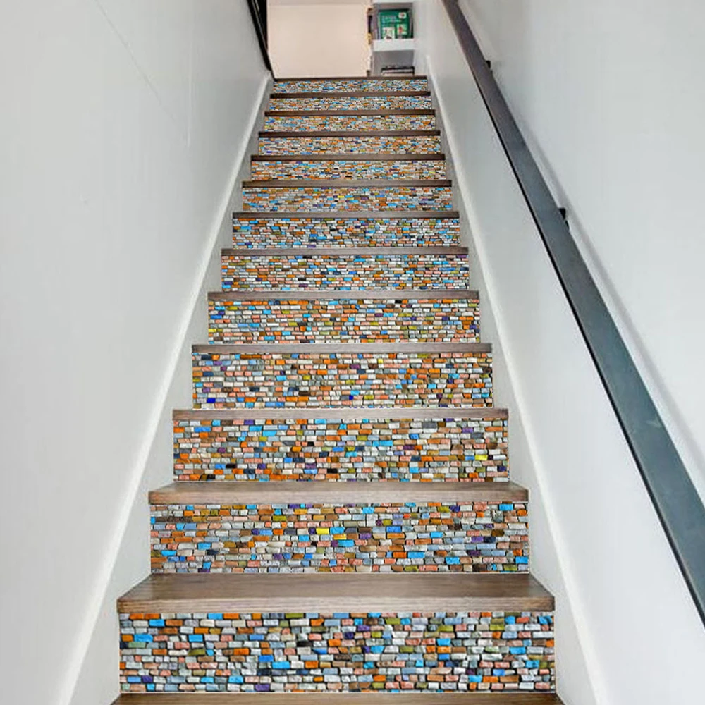 

Self-adhesive Staircase Sticker Vinyl Colorful Landscaping Removable 3D Stairs Decoracion Escaleras for Steps Decals Home Decor