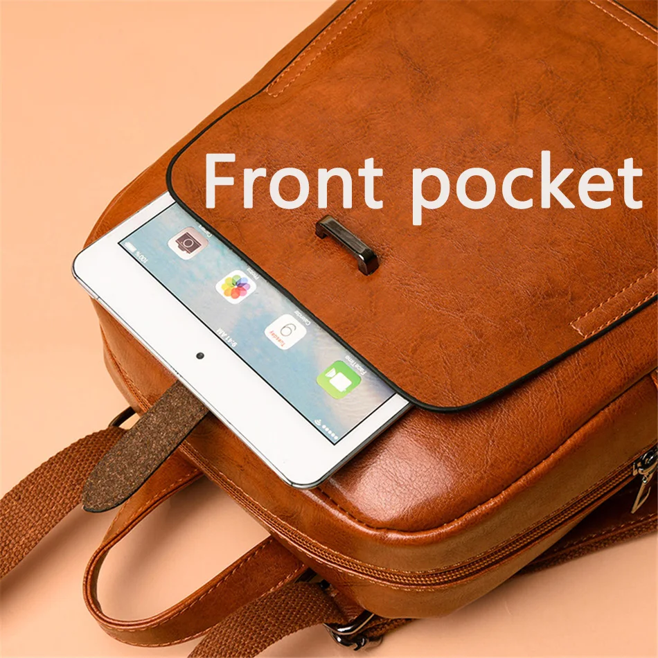 Винтажный кожаный женский рюкзак 3 в 1 2019 женская сумка школьные ранцы для девочек