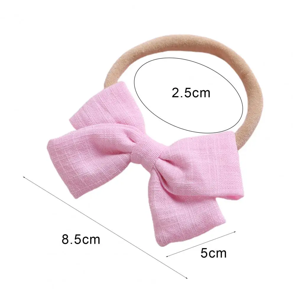

Creative Solid Colors Baby Headwear Skin-friendly High Elastic Cotton Adorable Newborn Headband with Bowknot for Girl
