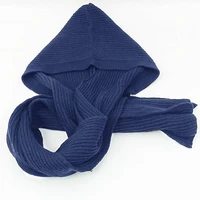 Knitted Hooded Scarf Fashion Warm Solid Color Simple Korean Style Autumn Winter 14025CM Outdoor Cold Proof Accessories Shawls