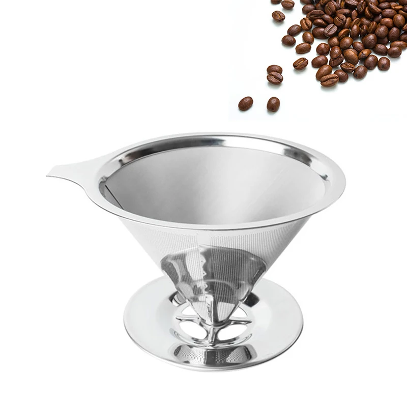 Нержавеющая сталь кофейная подставка для фильтра налить Воронка кофе