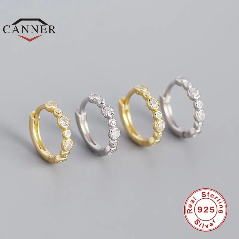 

Женские круглые серьги CANNER, из стерлингового серебра 925 пробы, с фианитами