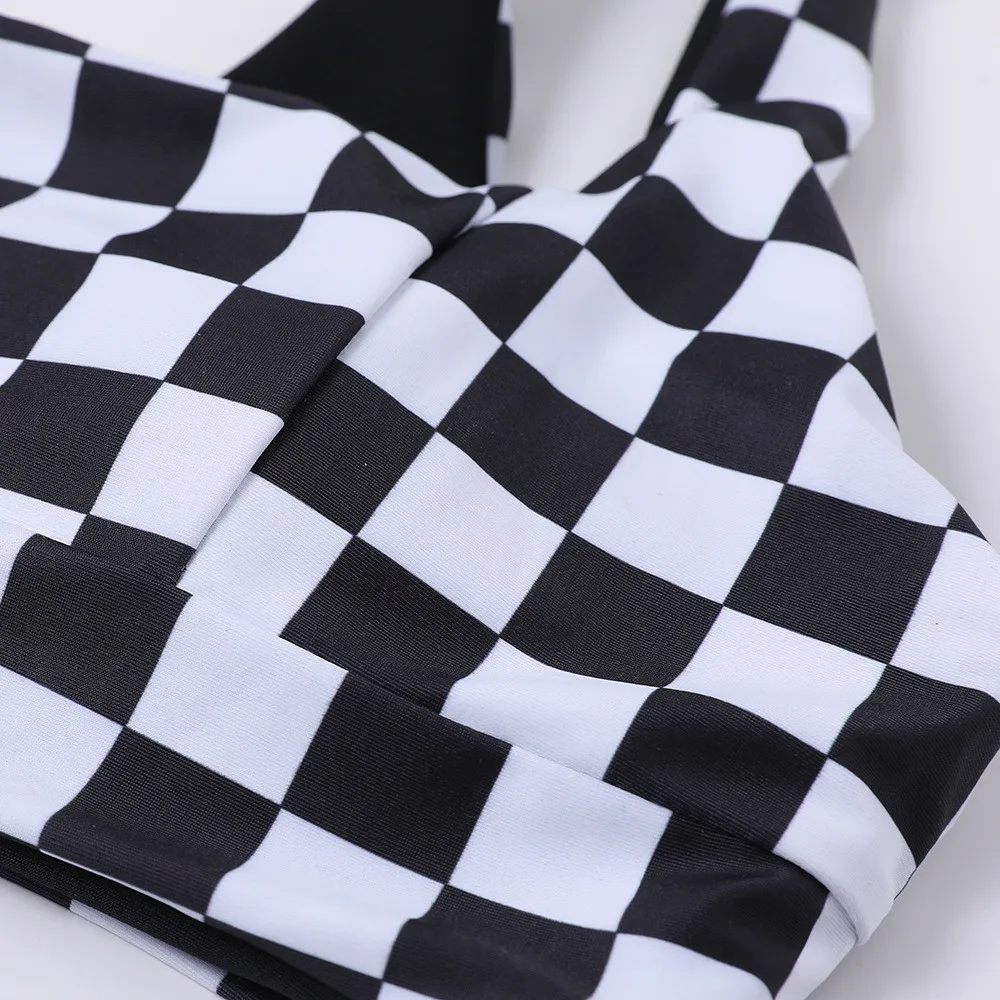 Спортивный Купальный костюм бикини комплект из двух частей черный жилет