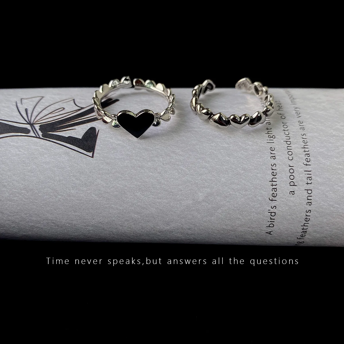 Женские винтажные кольца Goblincore регулируемые металлические в форме сердца |