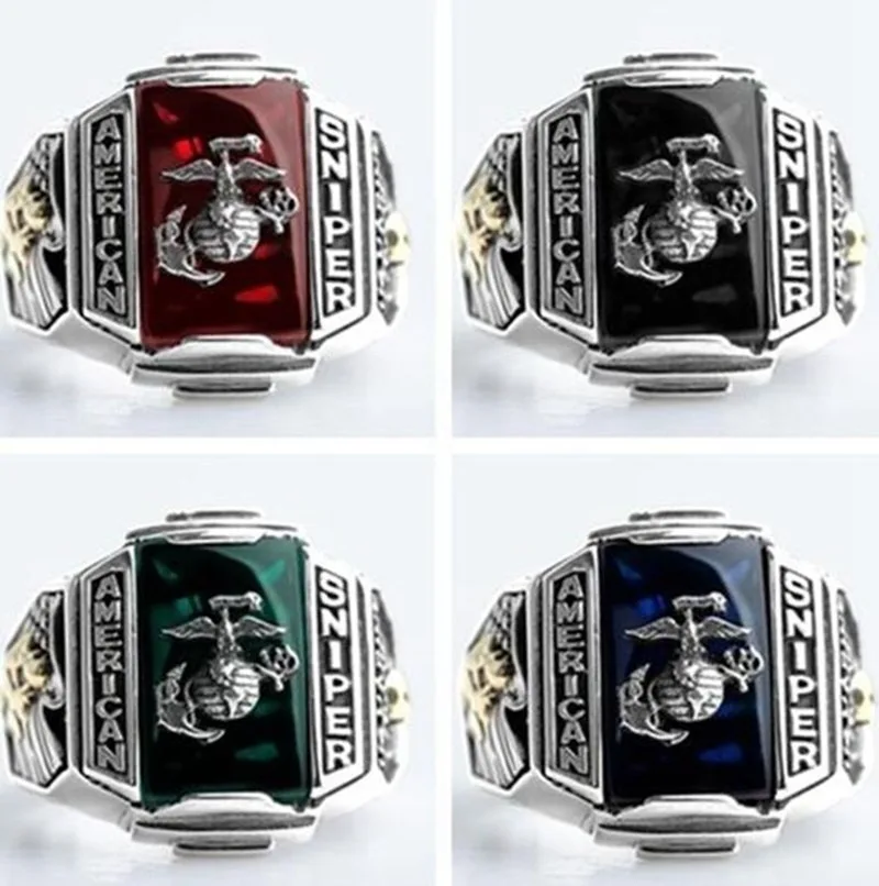 Модное ретро кольцо с темно синим орлом синее зеленое фианитом в стиле хип хоп