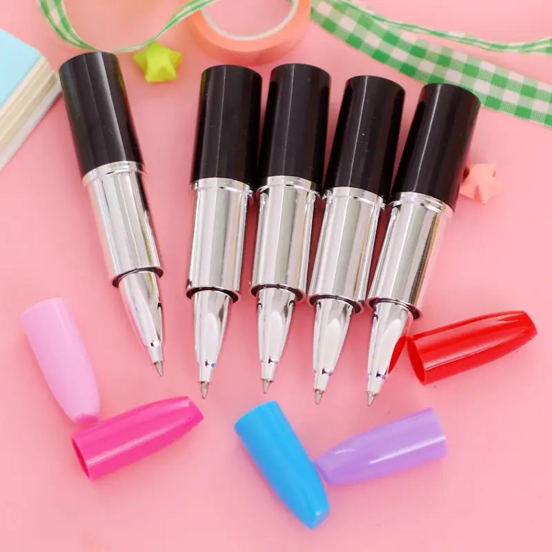 

Pack of 12 Pcs 0.5 Mm Cute Cool Novelty Lipstick Shape Ballpoint Pen Office School Supplies Students Children Gift