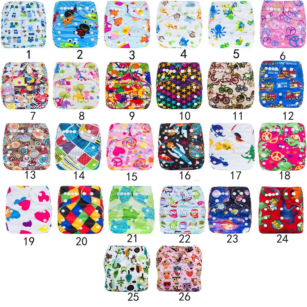 

Washable Baby Cloth Diaper Cover Waterproof Cartoon Baby Diapers Reusable Cloth Nappy Suit 3-15kg M09