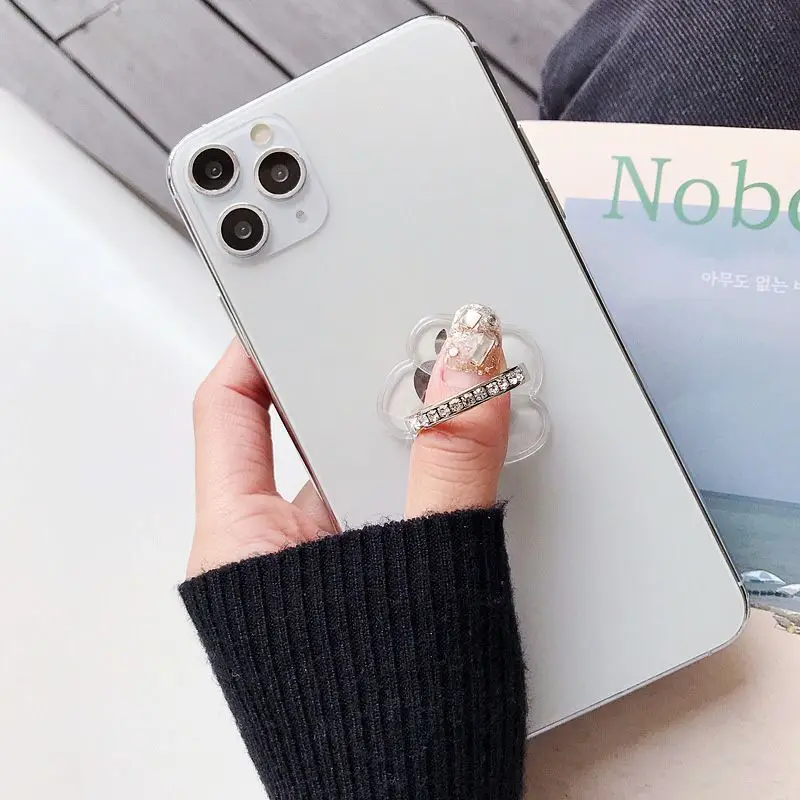 Finger Ring Mobile Phone Smartphone Stand Holder Cell Smart Round Phone Ring Transparent Cat Holder Heart Socket Car Mount Stand