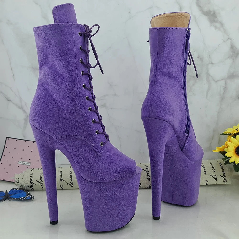 

Leecabe Purple Suede PU 20CM/8inches Pole dancing platform Pole Dance boots