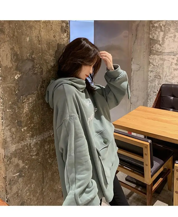 

Women Oversized Frog Hoodies Letter Printing Loose Casual Cartoon Animal Hooded Pullover Jacket Frog Sweatshirt Women