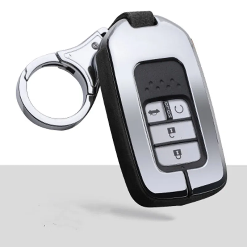 Цинковый сплав кожаный чехол для автомобиля дистанционного ключа Honda Civic Accord Pilot