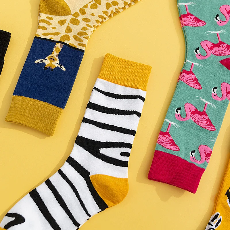 Носки женские и мужские хлопковые теплые короткие носки с забавным мультяшным