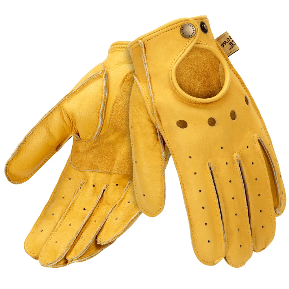 

HEROBIKER Motorcycle Gloves Goatskin Leather Moto Gloves Summer Breathable Motorbike Riding Full Half Finger Gloves Guantes Moto