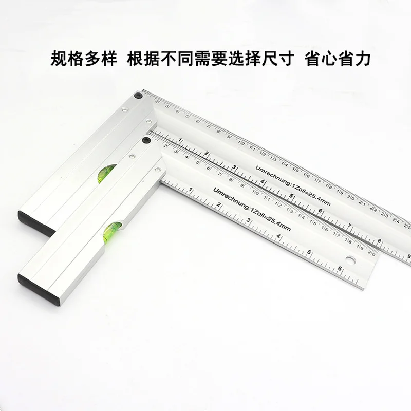 Угловой измеритель на 90 градусов Алюминиевые ножки украшение плотника толщина 250