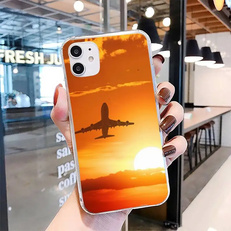 

Aircraft Plane Airplane Phone Case For Clear-Iphone 5 5s se 6 6s 7 8 11 12 X Xs Xr Pro Plus Max Mini Cover