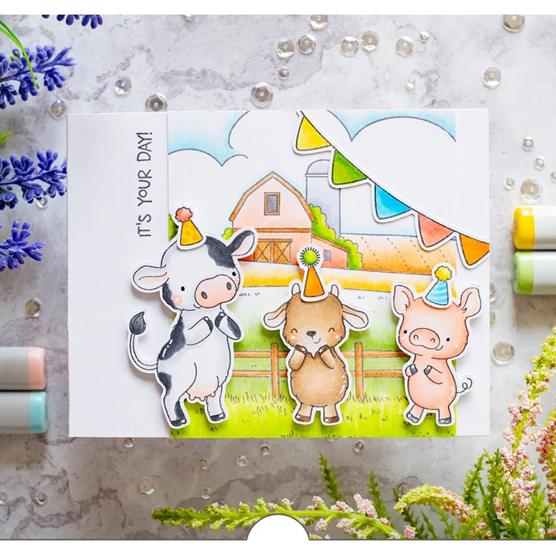 2020 Новые горячие животные ферма свинка овечка металлические пресс формы и день