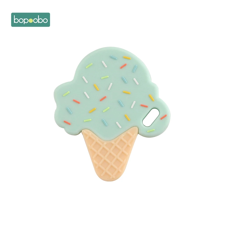 Bopoobo 1 шт., детский прорезыватель, соски, клипсы, подарок для ребенка, пищевые силиконовые грызуны, прорезыватель из бисера, BPA бесплатно, подарок для ребенка, игрушки, силиконовые бусины - Цвет: Mint Ice Cream