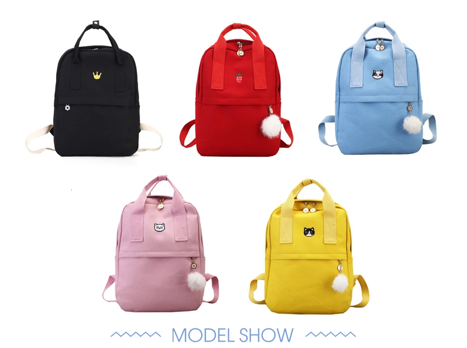 TTOU, японский и корейский стиль, Harajuku, милый, вышивка, кошка, корона, холст, рюкзак, прекрасный, консервативный стиль, ранец, школьная сумка для девочек