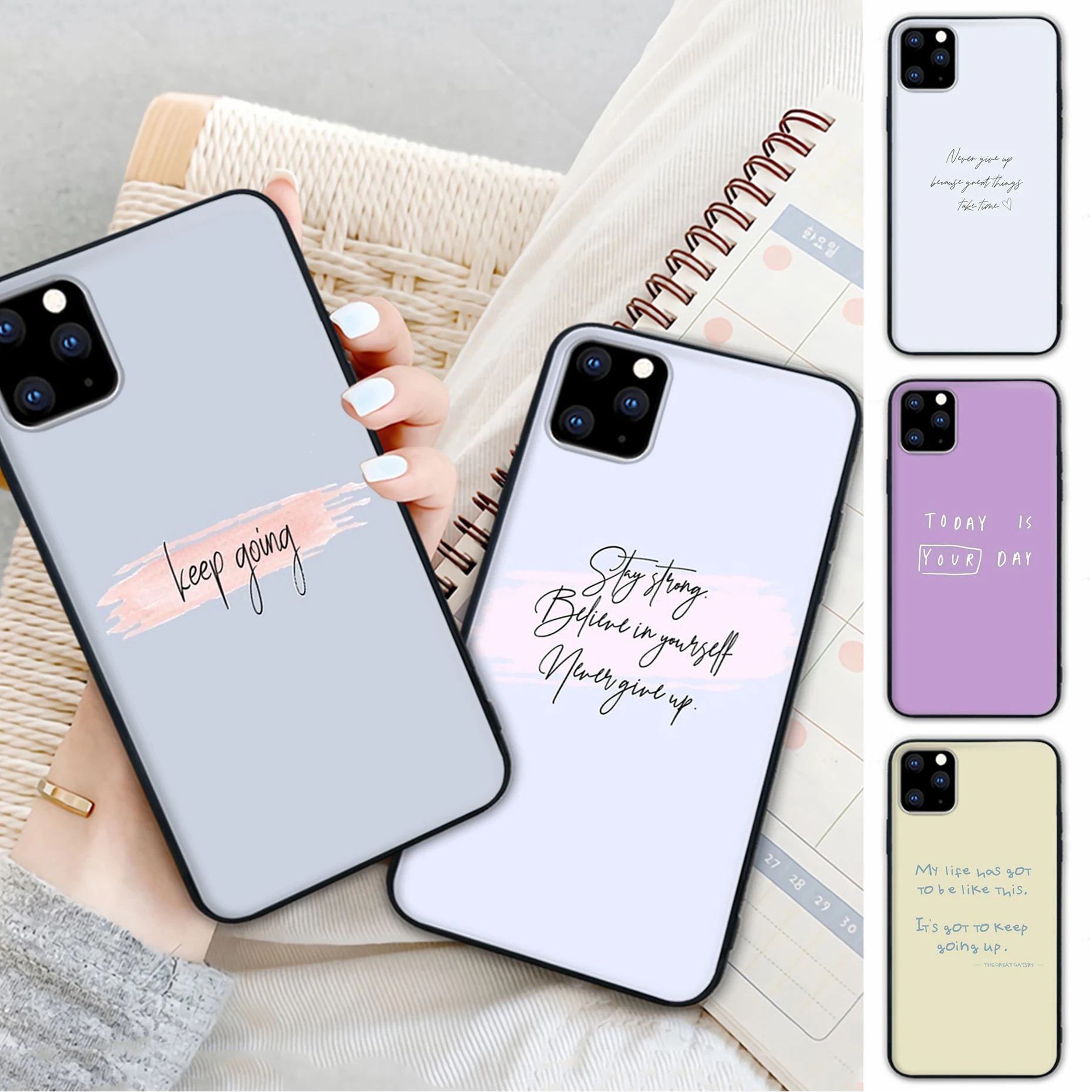 

Color Background Maxim Motivating Text Telephone Cover Case For Huawei P40 P30 P20 Pro P 10 P9 Lite 2016 2017 P Smart 2019 2020