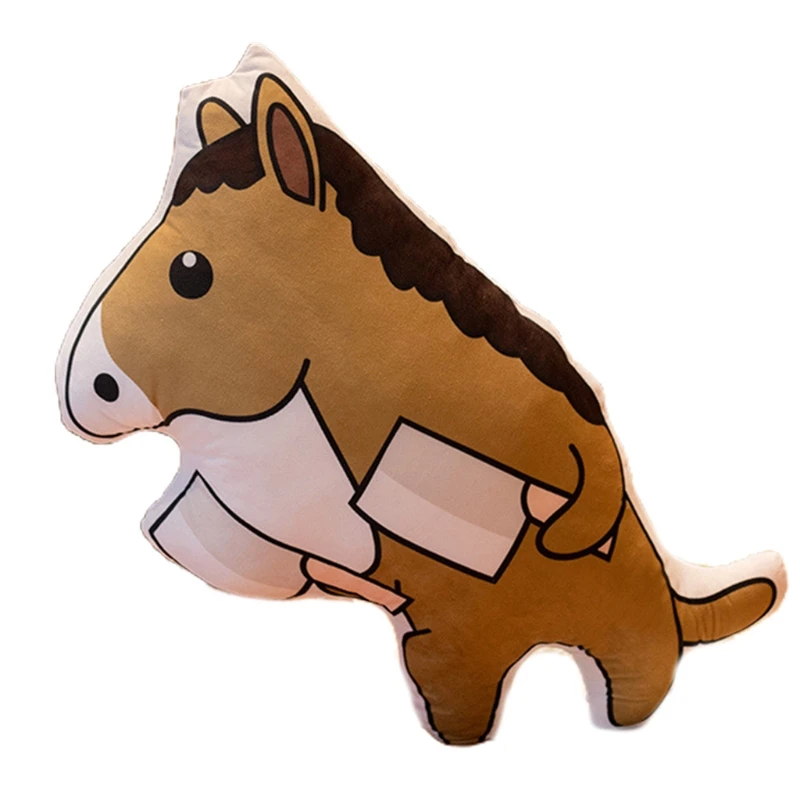 

50cm Funny Sand Sculpture Horse Plush Toy PP Cotton Stuffed Animal Doll Spoof Horse Cushion Sleeping Pillow Home Decoration