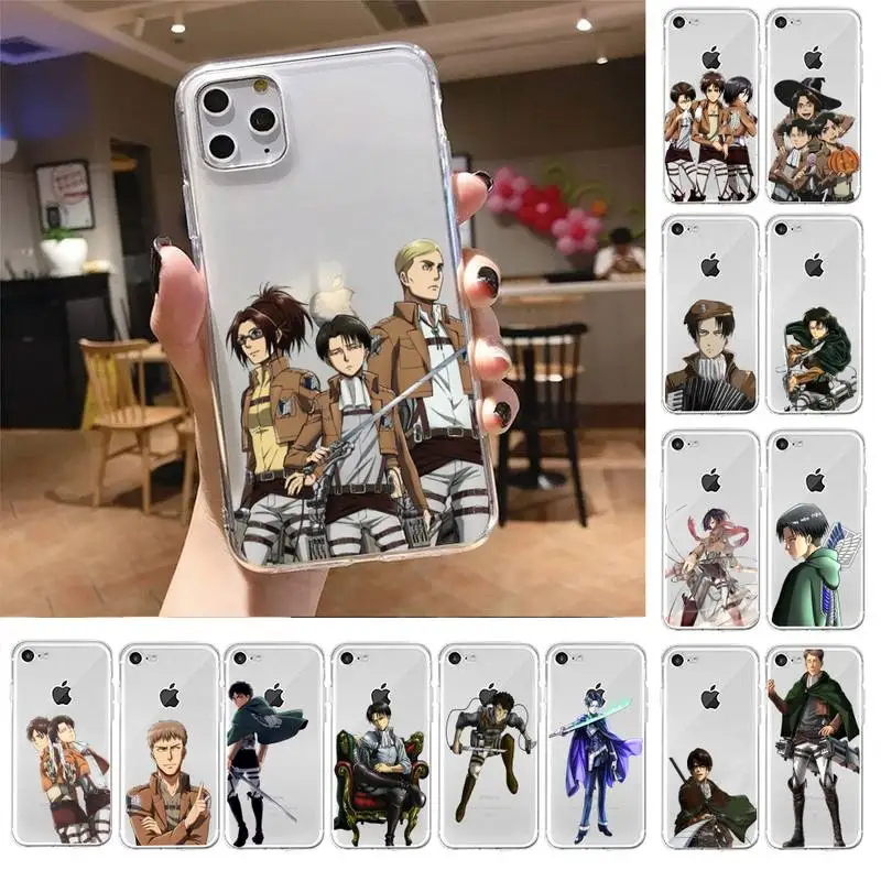 

YNDFCNB Attack on Titan Phone Case For iPhone X XS MAX 6 6s 7 7plus 8 8Plus 5 5S SE 2020 XR 11 11pro max Clear funda Cover