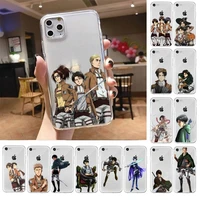 yndfcnb attack on titan phone case for iphone x xs max 6 6s 7 7plus 8 8plus 5 5s se 2020 xr 11 11pro max clear funda cover