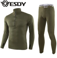 esdy motorcycle thermal underwear set men winter quick dry anti microbial stretch warm base layers tight long johns tops pants