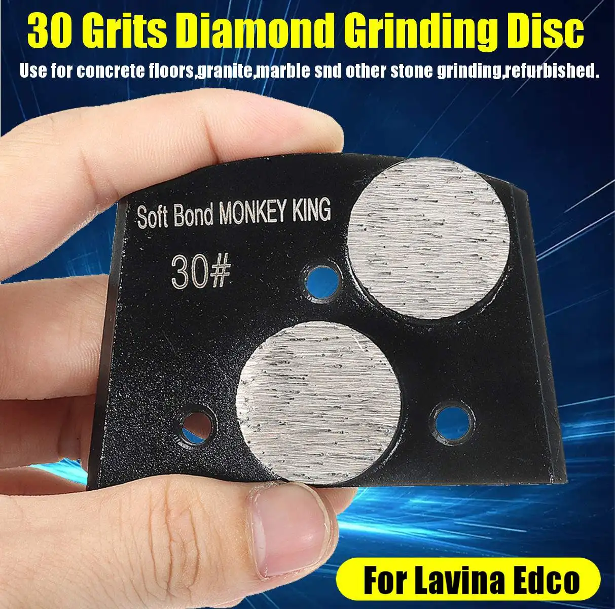 

Diamond Grinding Head Disc Pad For Lavina Edco Floor Grinder Soft Bond 30 Grits Tools Kit
