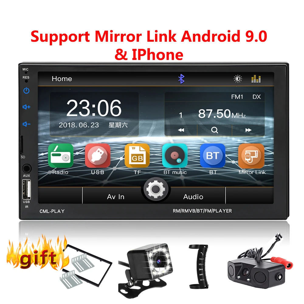 Автомагнитола 2 Din с Bluetooth mirrorlink Авторадио 7 ''MP5 плеер автомобильный монитор