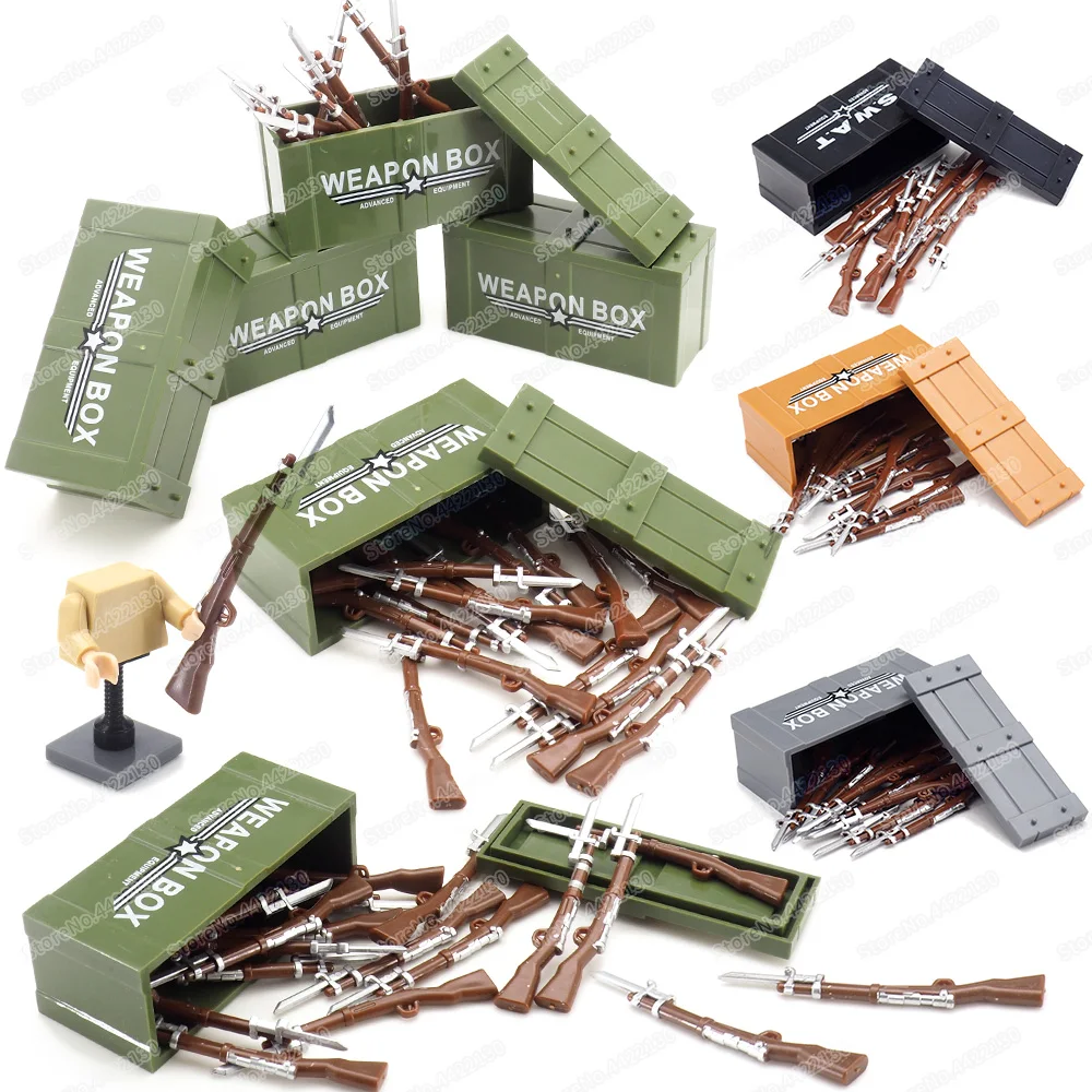 Армейский строительный блок Moc WW2 фигурки солдат боевые пистолеты модель для