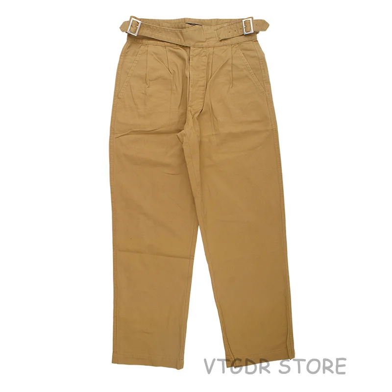 

Vintage Gurkha Pants UK Army Bermuda Men's Casual Trousers Khaki Loose Fit Pants