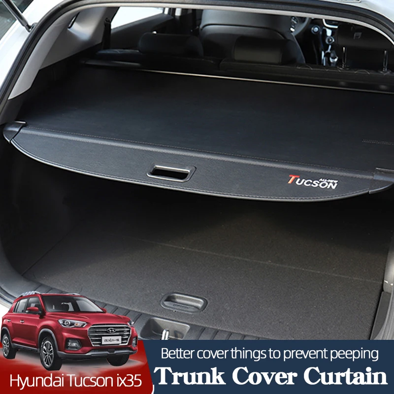 Car Trunk Cover Curtain For Hyundai Ix 35 Tucson TL 2010-2021 Parcel Shelf Scratch Resistant Rear Racks Interior Accessories