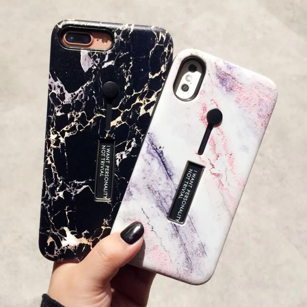 KISSCASE мраморный Телефон чехол для iPhone 7 8 держатель телефона 6 6s 10 X XS XR MAX Plus задняя